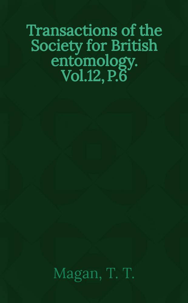 Transactions of the Society for British entomology. Vol.12, P.6 : A description of the nymph of Baetis busceratus with notes on and a key to the other species in the genus