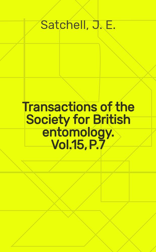 Transactions of the Society for British entomology. Vol.15, P.7 : The Heteraptera...