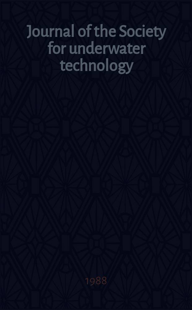 Journal of the Society for underwater technology