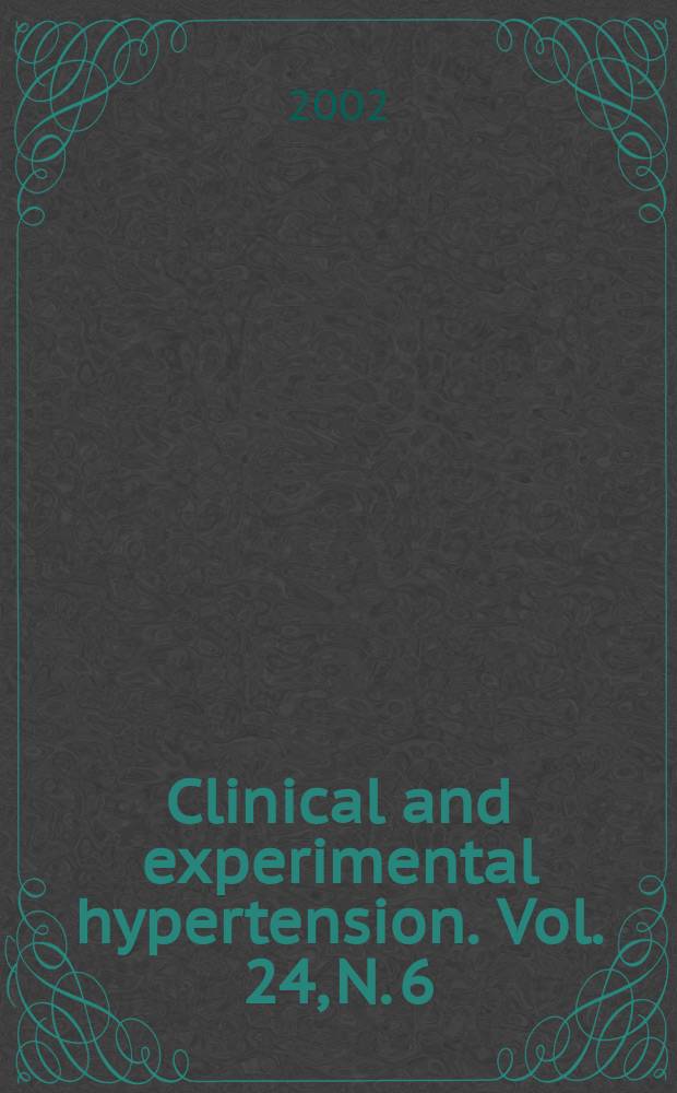 Clinical and experimental hypertension. Vol. 24, N. 6