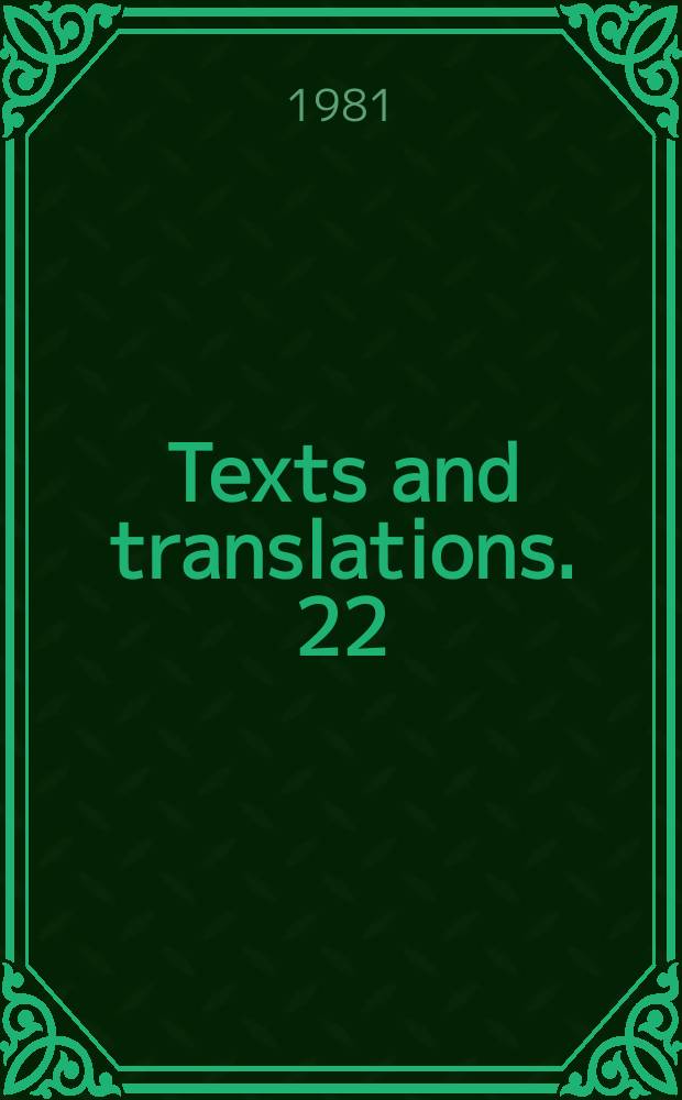 Texts and translations. 22 : The sentences of Sextus