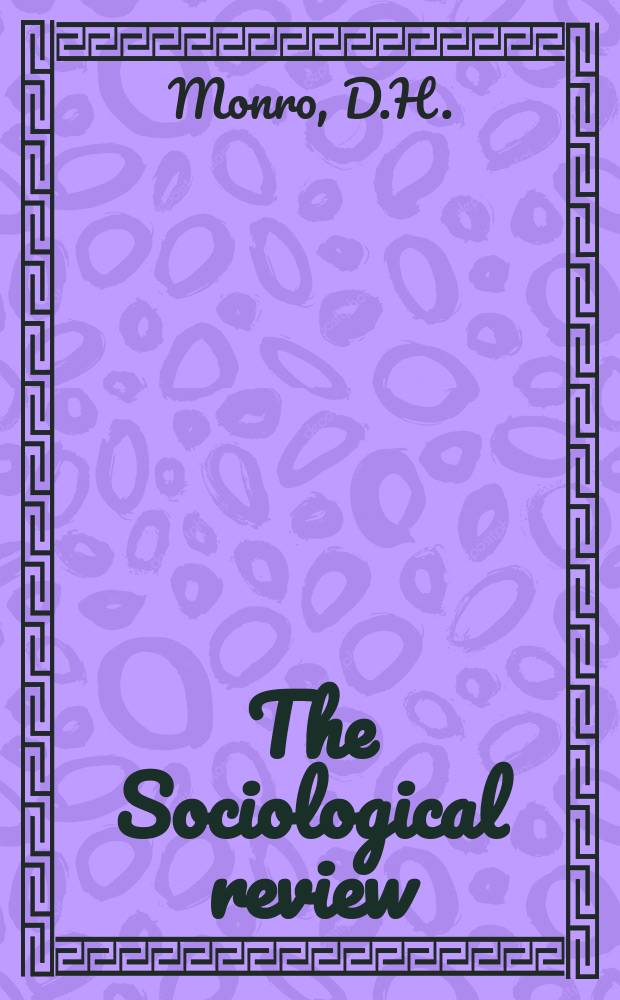 The Sociological review : Journal of the Institute of sociology. Vol.42, Sect.6 : The concept of myth