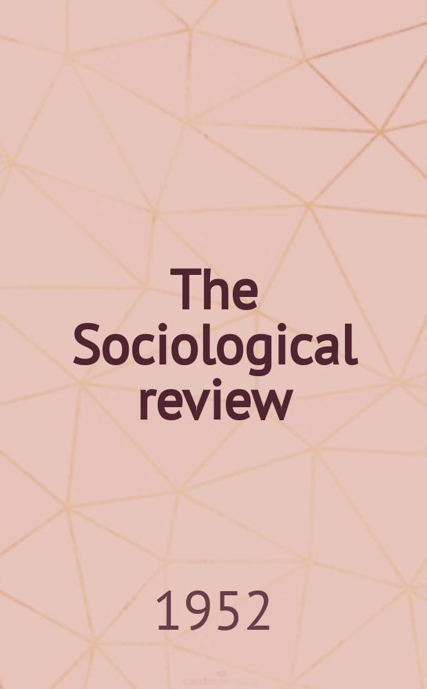 The Sociological review : Journal of the Institute of sociology. Vol.44, Sect.6 : Is there a national ..
