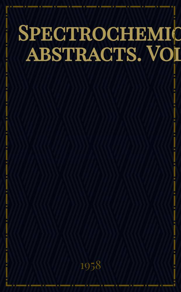 Spectrochemical abstracts. Vol.2 : 1938-1939