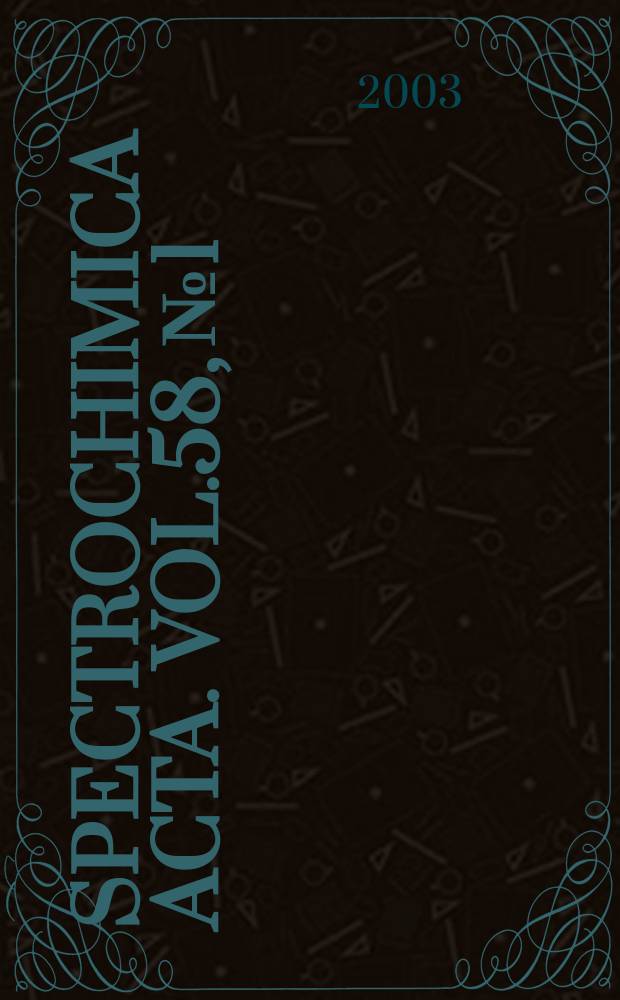 Spectrochimica acta. Vol.58, №1