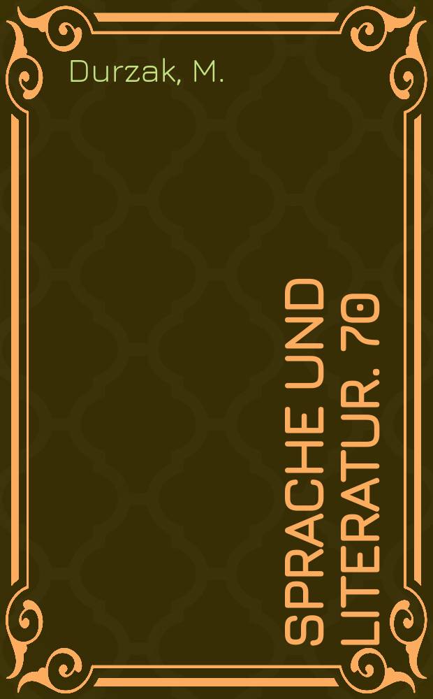 Sprache und Literatur. 70 : Der deutsche Roman der Gegenwart