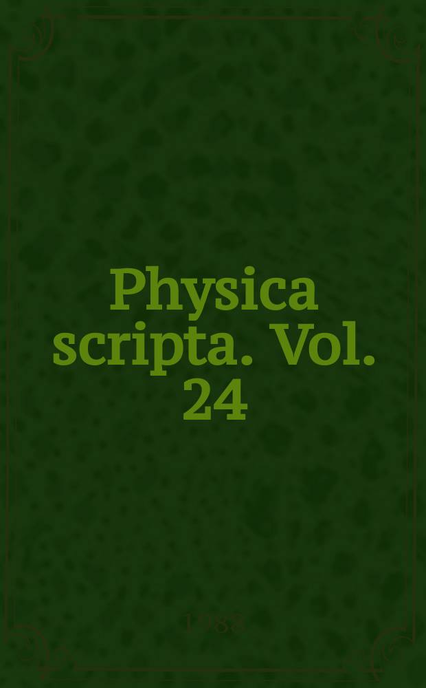 Physica scripta. Vol. 24