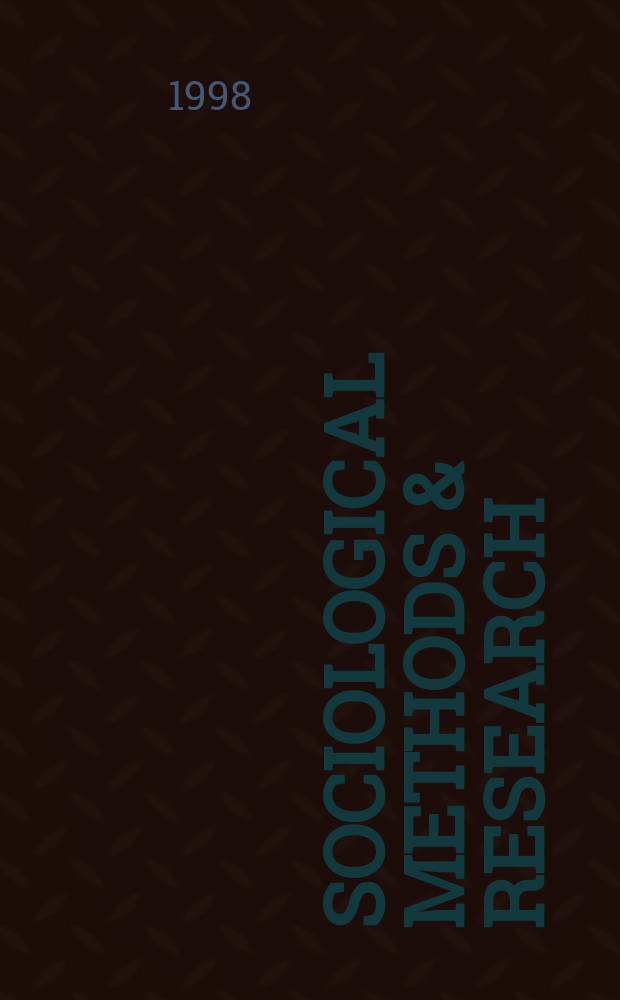 Sociological methods & research : SMR. Vol.27, №2 : Causality in the social sciences