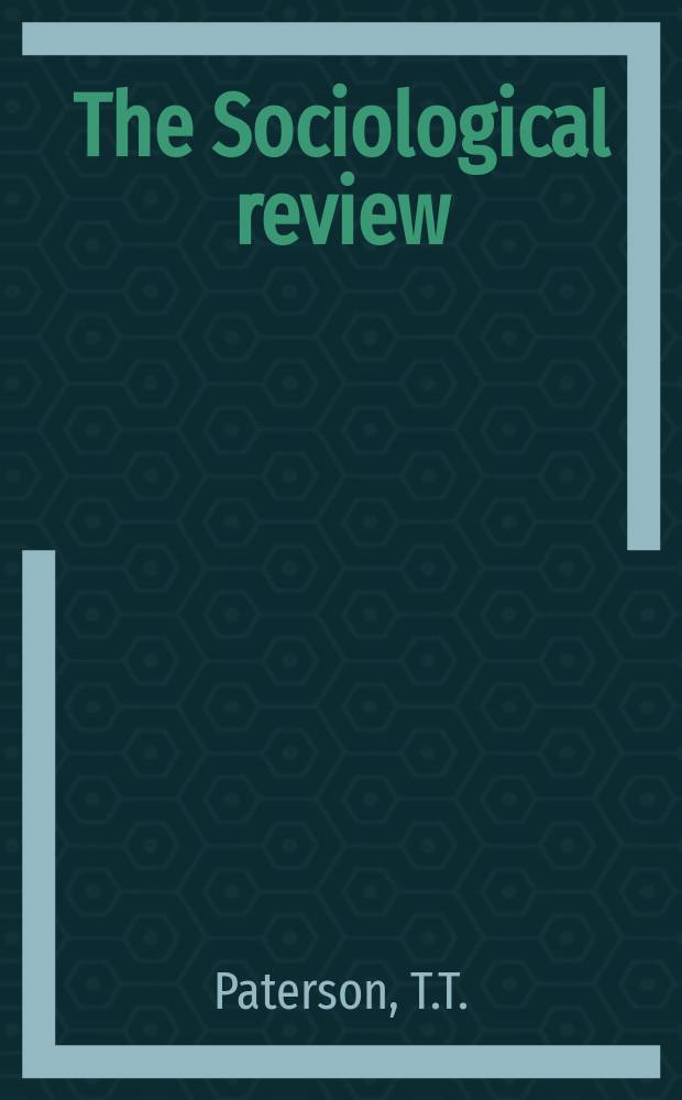 The Sociological review : Journal of the Institute of sociology. Vol.43, Sect.4 : "Unofficial strike"