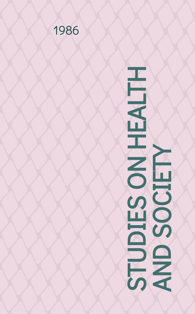 Studies on health and society : SHS. 6 : Epidemiologi - en &ouml;versikt