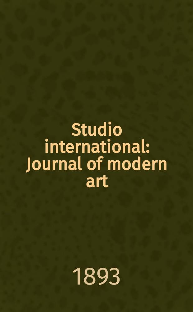 Studio international : Journal of modern art : Inc. The Studio