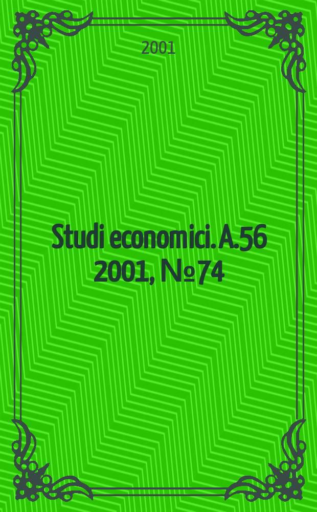 Studi economici. A.56 2001, №74