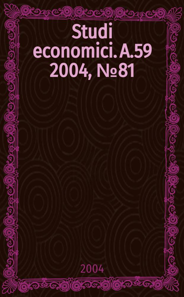 Studi economici. A.59 2004, №81