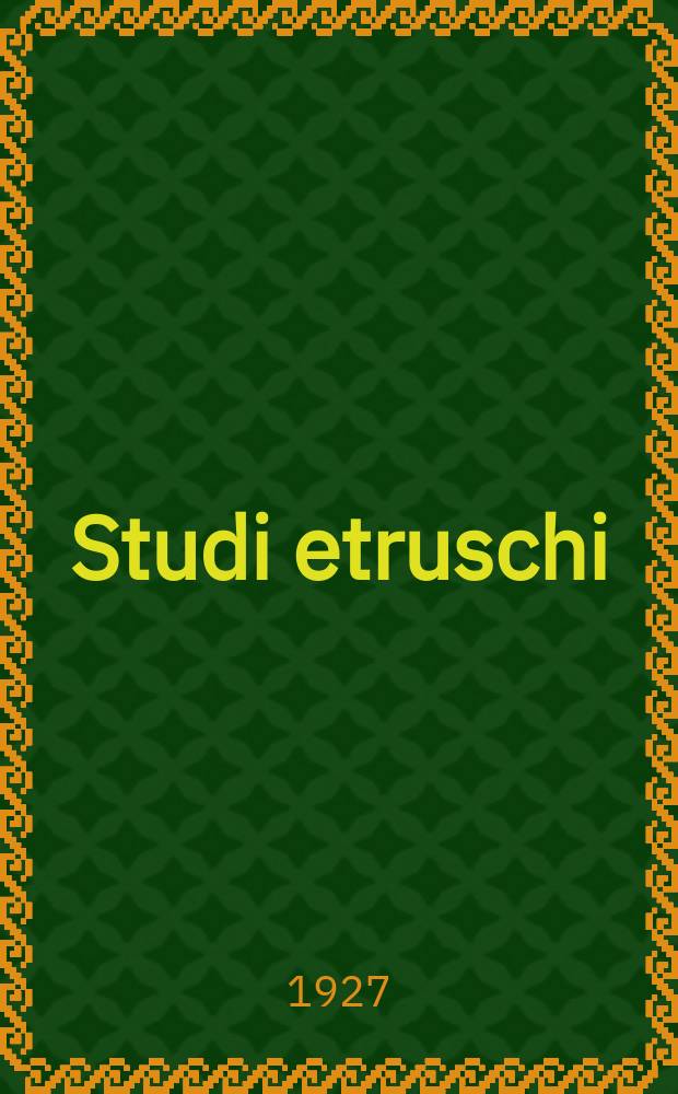 Studi etruschi