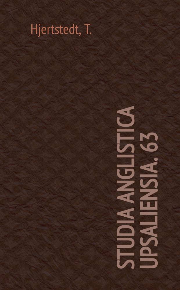 Studia Anglistica Upsaliensia. 63 : Middle English nicknames in the Lay ...