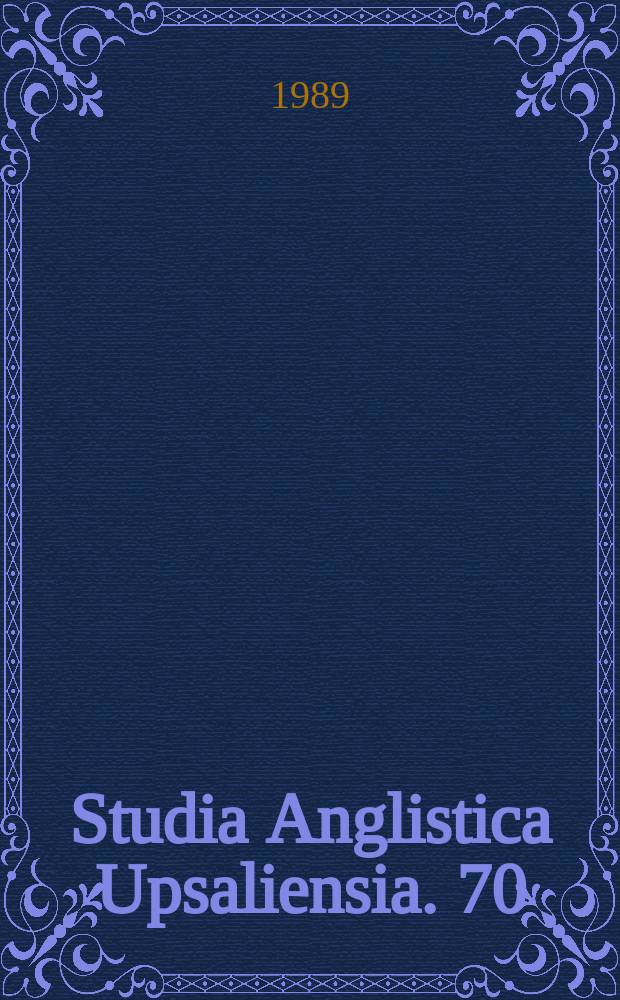 Studia Anglistica Upsaliensia. 70 : The "Enabling of judgement"