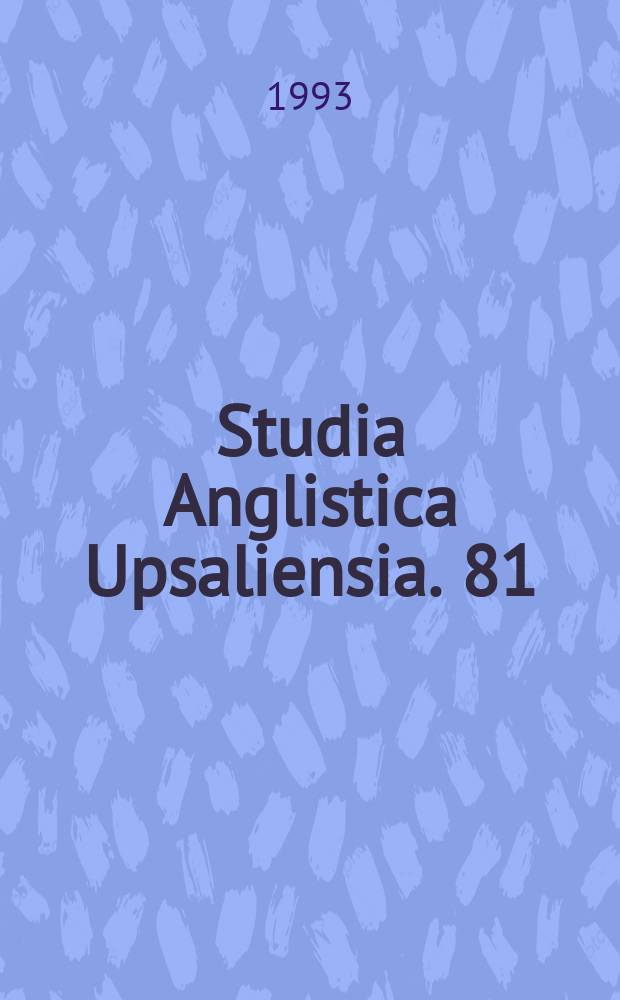 Studia Anglistica Upsaliensia. 81 : A Prison- house of myth?