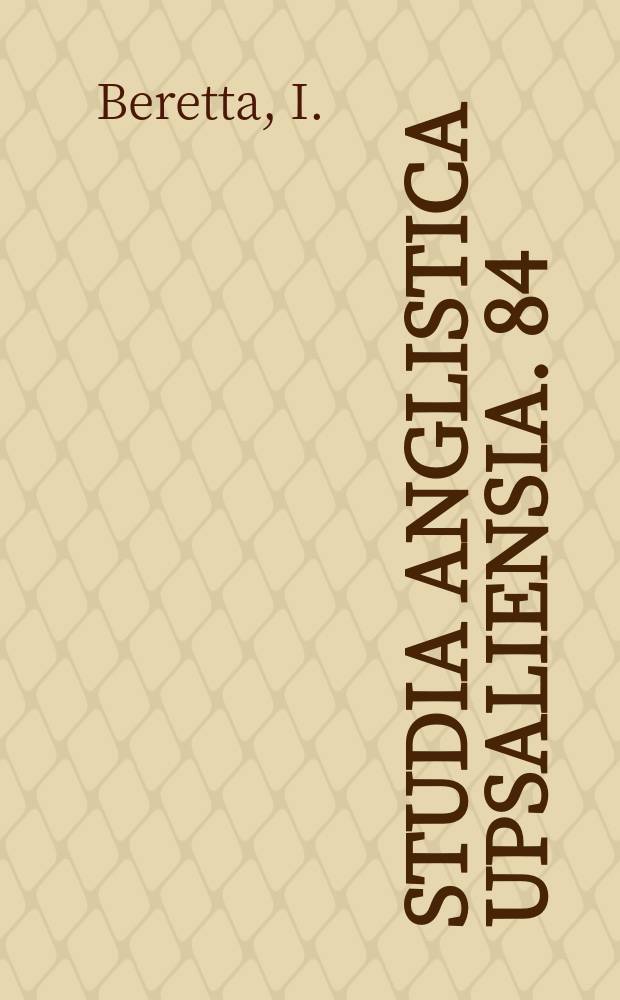 Studia Anglistica Upsaliensia. 84 : "The World's a garden"
