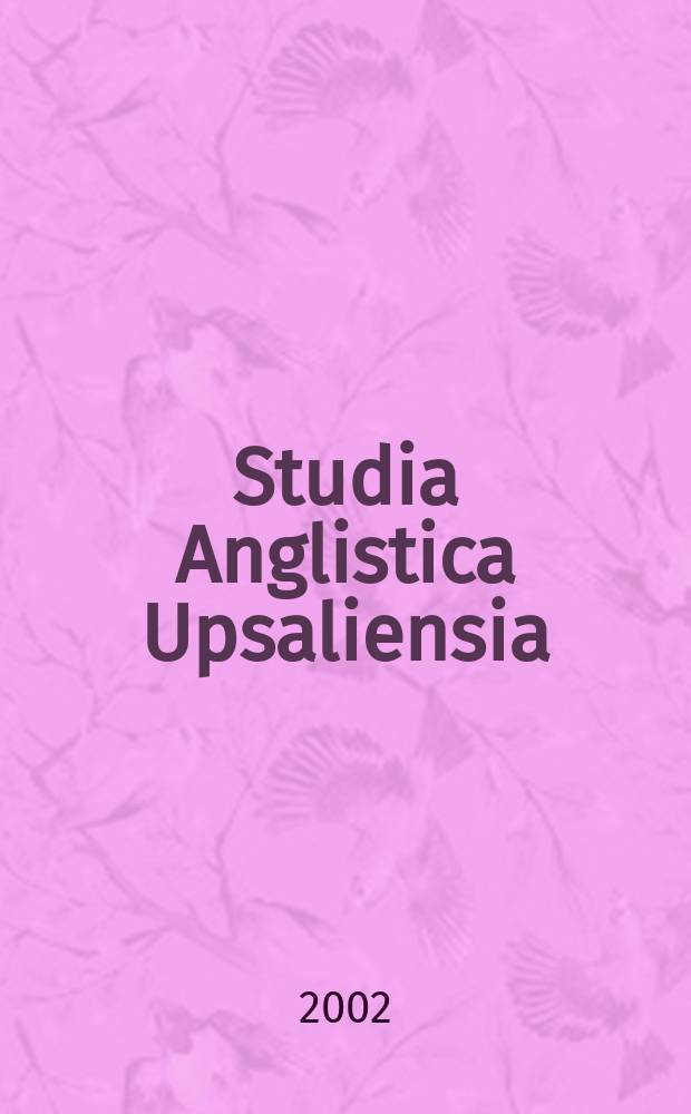 Studia Anglistica Upsaliensia : The tragedy of liberty