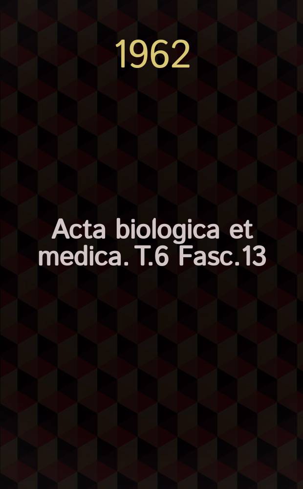 Acta biologica et medica. T.6 Fasc.13 : Behaviour of the melanocytes and melanophores during caudal fin regeneration in melanotic Xiphophorus hybrids