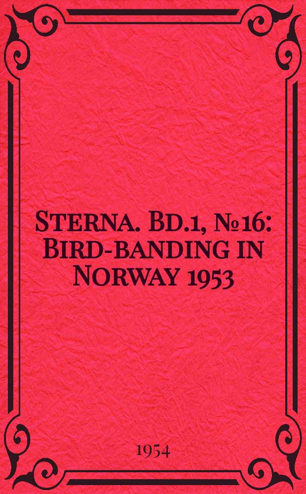 Sterna. Bd.1, №16 : Bird-banding in Norway 1953
