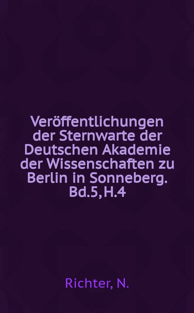 Veröffentlichungen der Sternwarte der Deutschen Akademie der Wissenschaften zu Berlin in Sonneberg. Bd.5, H.4 : Experimentelle Untersuchungen zur Beleuchtung interplanetarer Materie