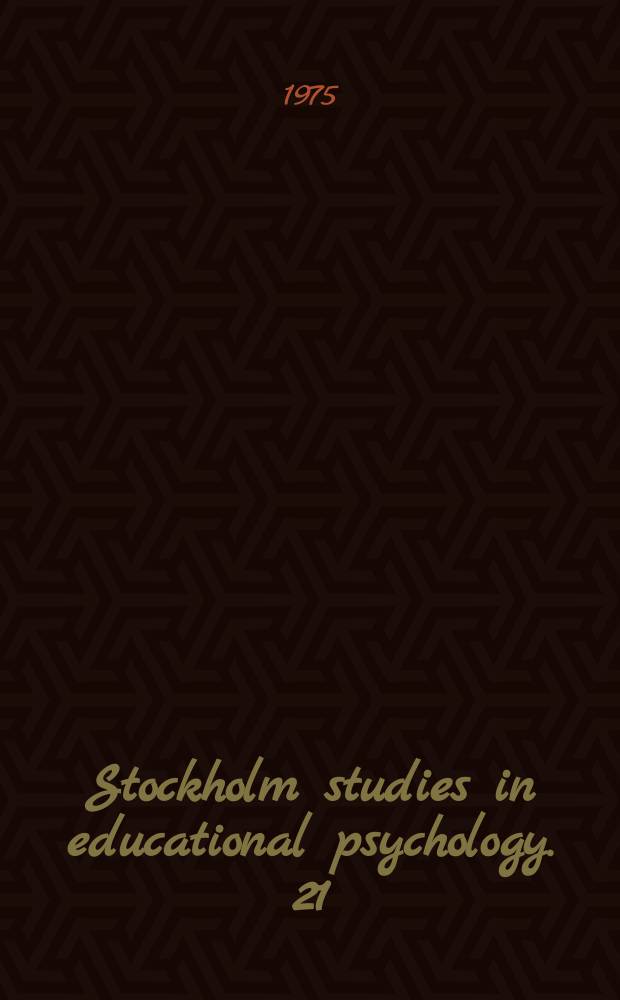 Stockholm studies in educational psychology. 21 : Formal education and adult earnings
