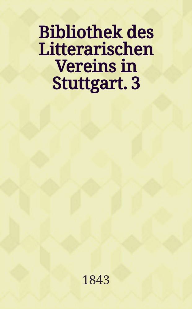Bibliothek des Litterarischen Vereins in Stuttgart. 3 : Fratris Felicis Fabri Evagatorium in Terræ Sanctæ, Arabiæ et Egypti peregrinationem edidit Cunradus Dietericus Hassler
