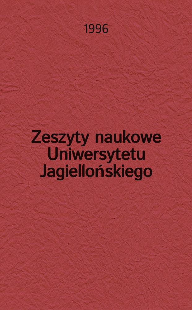 Zeszyty naukowe Uniwersytetu Jagiellońskiego
