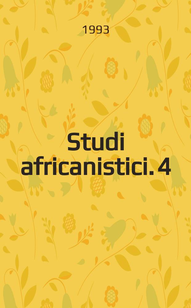 Studi africanistici. 4 : Lo Scettro e la croce