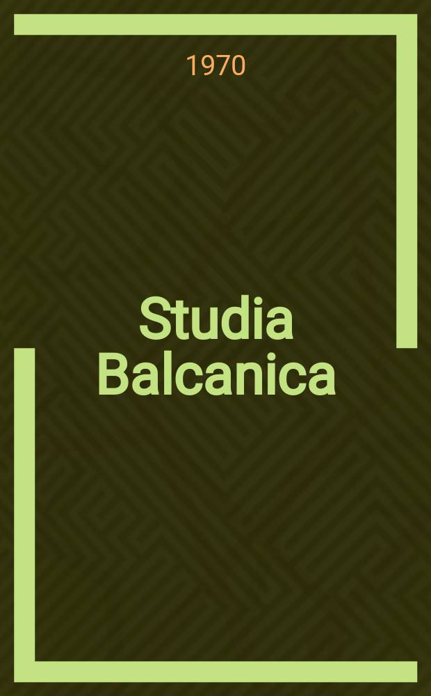Studia Balcanica