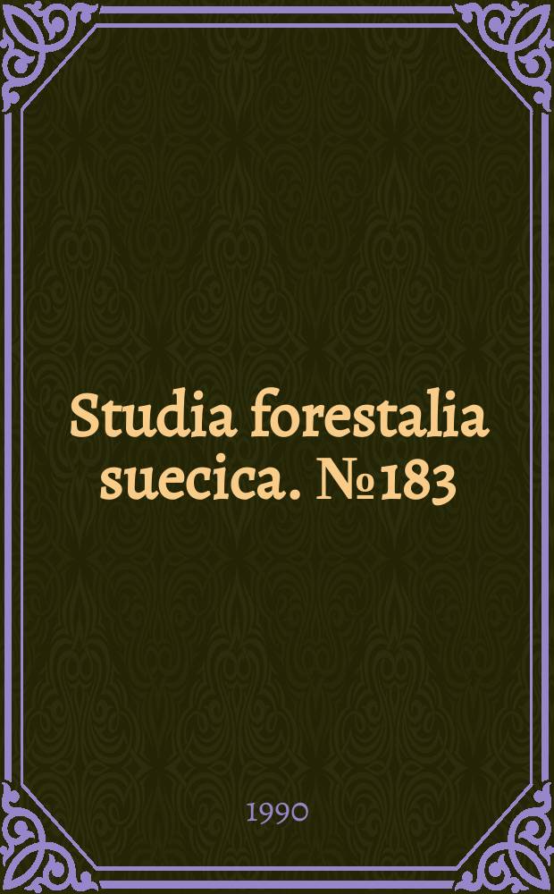 Studia forestalia suecica. №183 : A matrix growth model ...