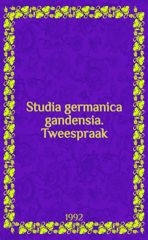 Studia germanica gandensia. Tweespraak