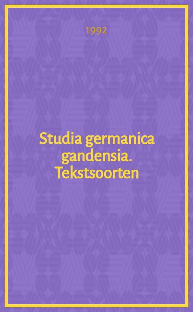 Studia germanica gandensia. Tekstsoorten