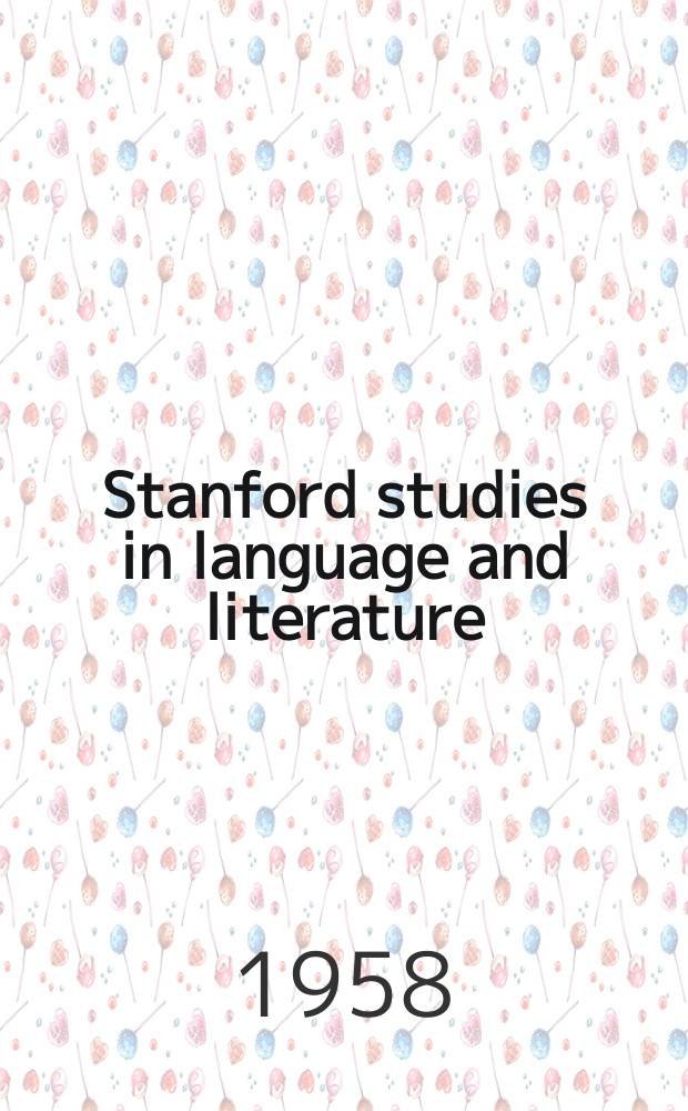 Stanford studies in language and literature