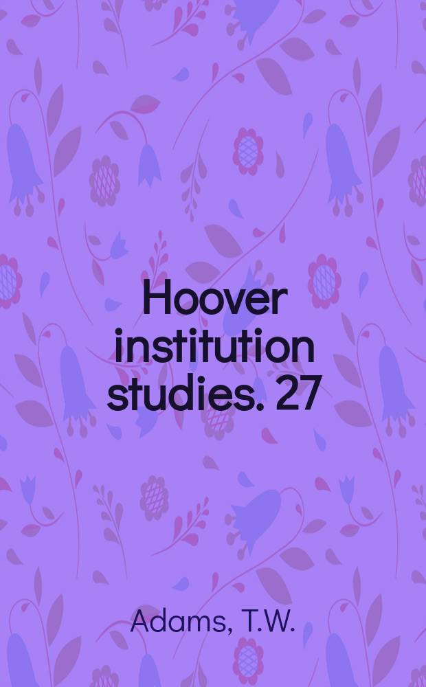 Hoover institution studies. 27 : AKEL