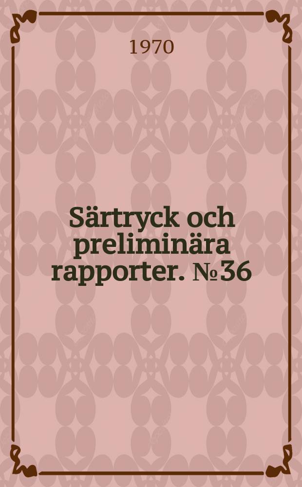 Särtryck och preliminära rapporter. №36 : Pålslagning