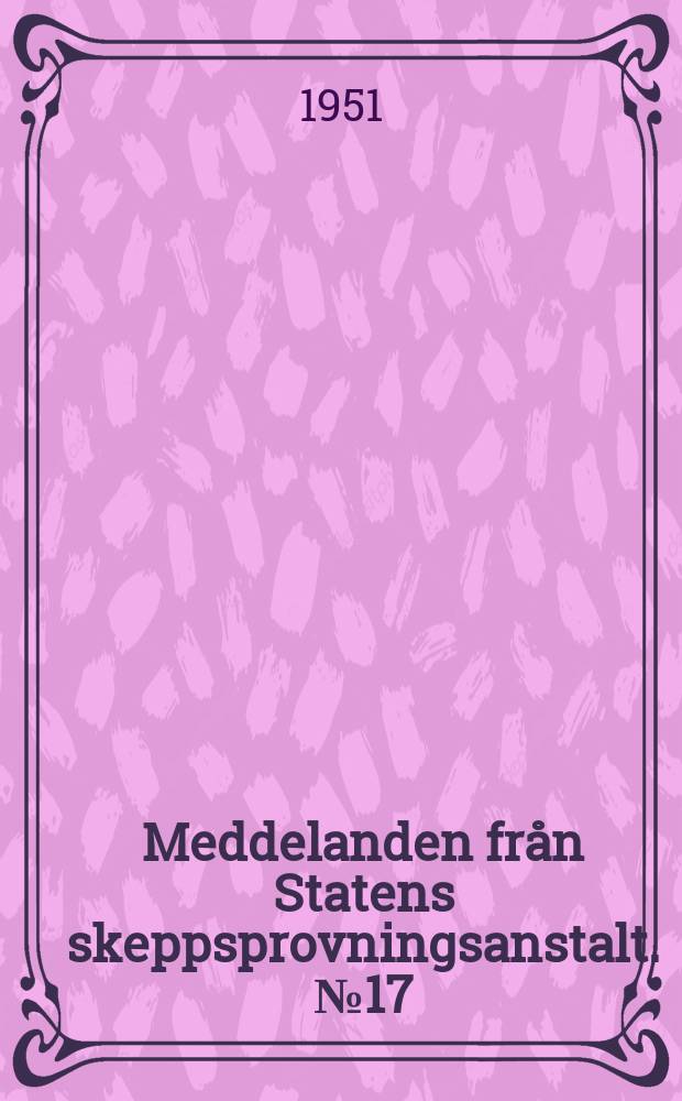 Meddelanden från Statens skeppsprovningsanstalt. №17 : Propulsion problems connected with ferries