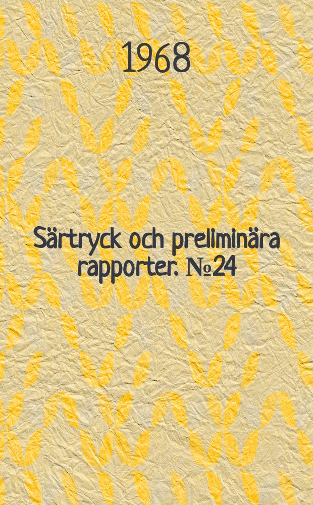 Särtryck och preliminära rapporter. №24 : A technique for investigation of clay microstructure