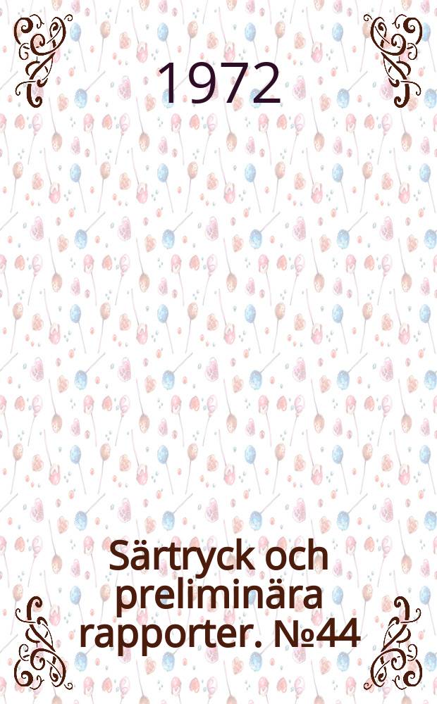 Särtryck och preliminära rapporter. №44 : On the bearing capacity of driven piles