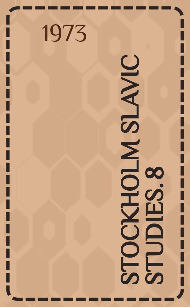 Stockholm Slavic studies. 8 : Stolbcy by Nikolaj Zabolockij
