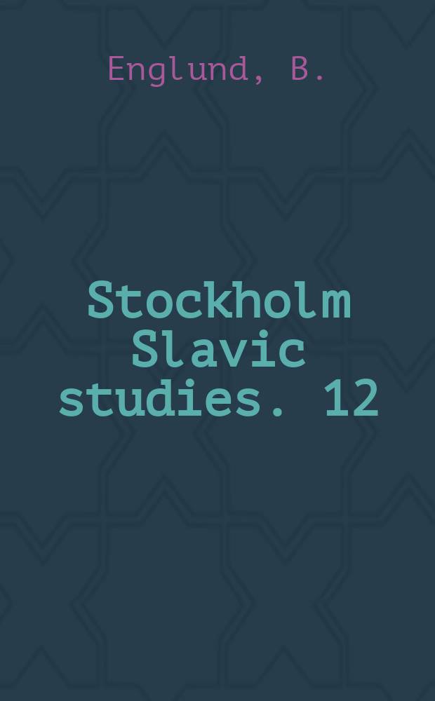 Stockholm Slavic studies. 12 : Yes/no-questions in Bulgarian and Macedonian form