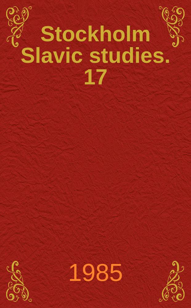 Stockholm Slavic studies. 17 : Slavonic parchment fragments in Sweden