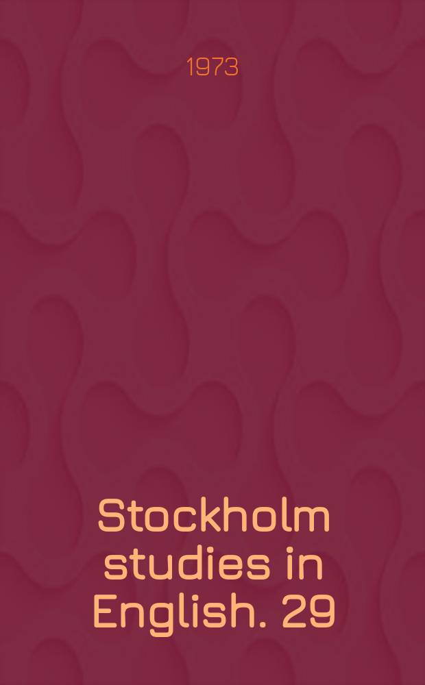 Stockholm studies in English. 29 : The earlier version of the Wycliffite Bible