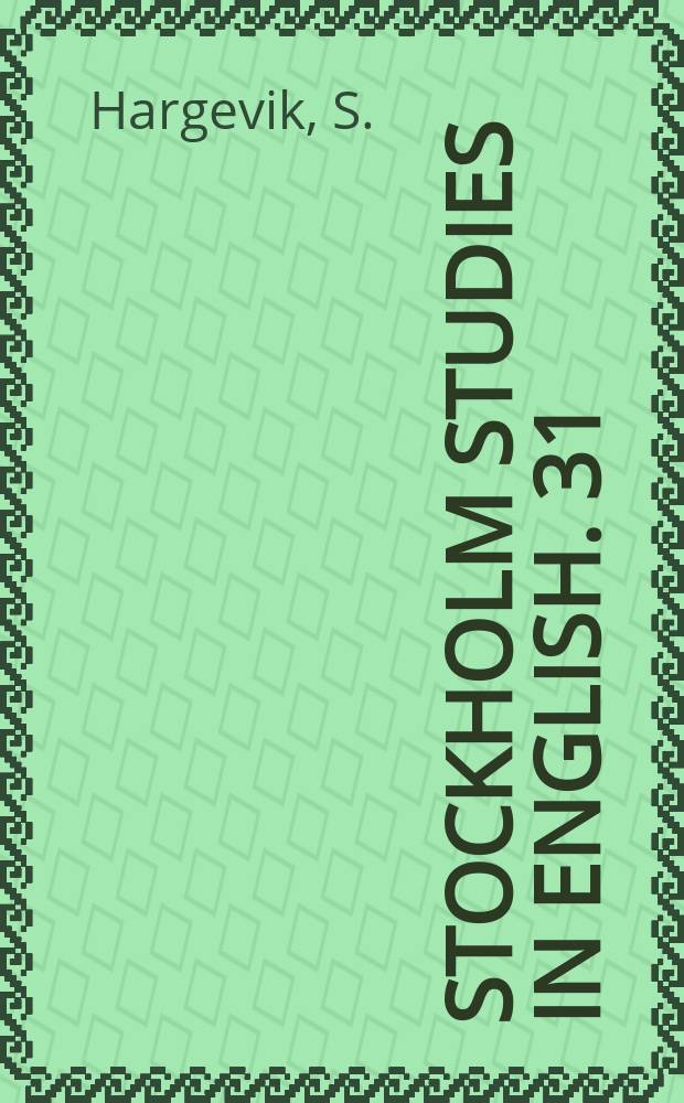 Stockholm studies in English. 31 : The disputed assignment of Memoirs of an English officer to Daniel Defoe