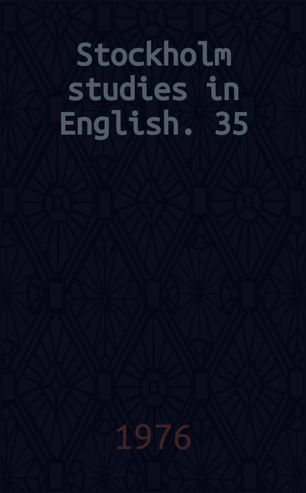 Stockholm studies in English. 35 : A comprehensive study of conceptions ...