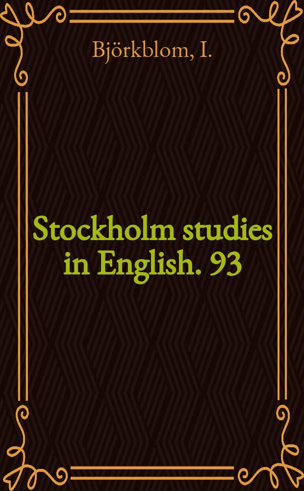 Stockholm studies in English. 93 : The plane of uncreatedness