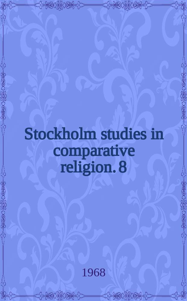 Stockholm studies in comparative religion. 8 : Der Wassergeist und der Sumpfgeist