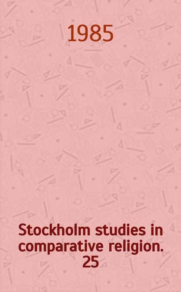 Stockholm studies in comparative religion. 25 : Saami pre-Christian religion