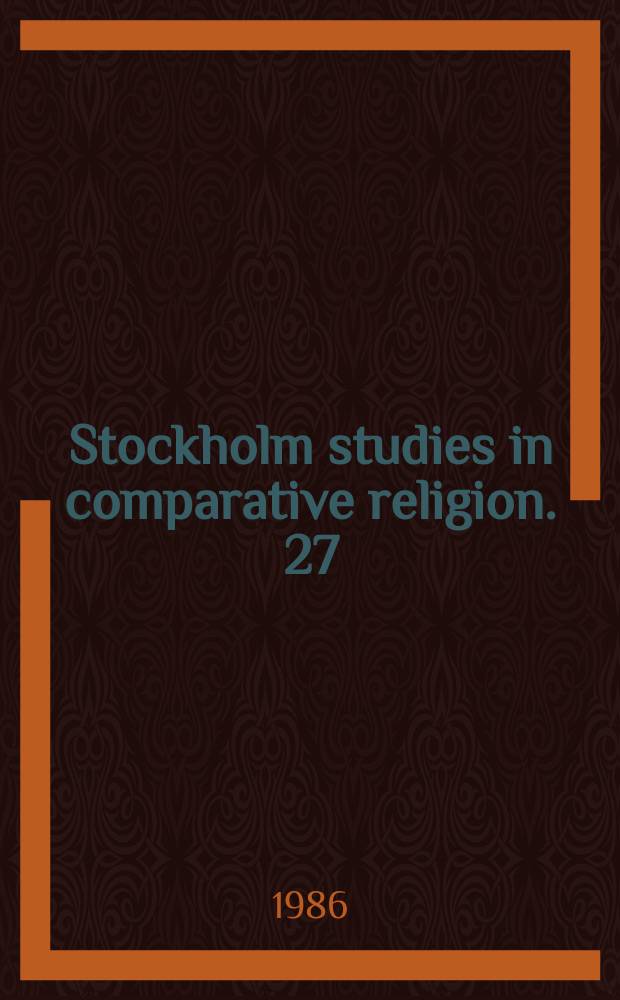 Stockholm studies in comparative religion. 27 : Vegetalismo
